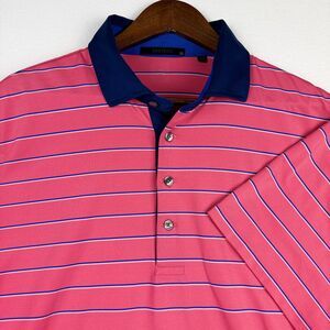 Greyson Golf Polo Shirt XL Pink Blue Stripe